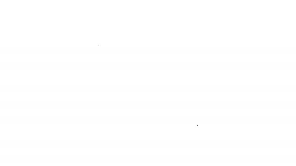 Černá čára Hunter boty ikona izolované na bílém pozadí. Grafická animace pohybu videa 4K — Stock video