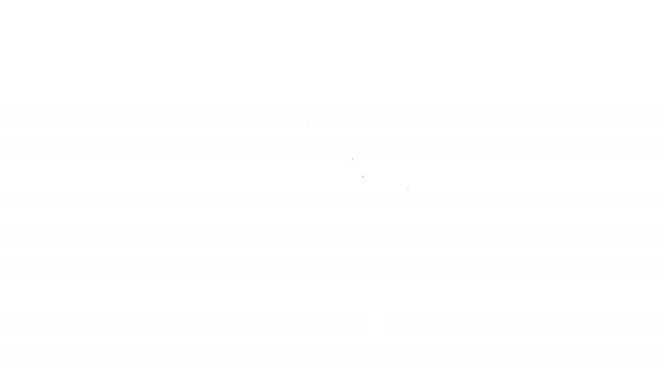 Černá čára Smažené pan ikona izolované na bílém pozadí. Smažené nebo pečené jídlo symbol. Grafická animace pohybu videa 4K — Stock video