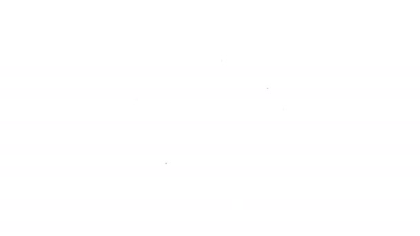 Черная линия Кулинарный горшок значок изолирован на белом фоне. Вскипятить или тушить пищевой символ. Видеографическая анимация 4K — стоковое видео