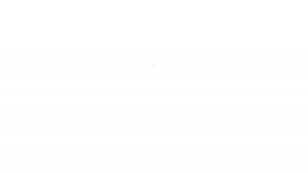 Línea negra Icono de sacacorchos de vino aislado sobre fondo blanco. Animación gráfica de vídeo 4K — Vídeos de Stock