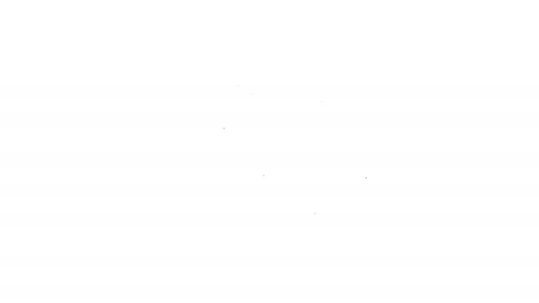 Línea negra Esposas icono aislado sobre fondo blanco. Animación gráfica de vídeo 4K — Vídeo de stock