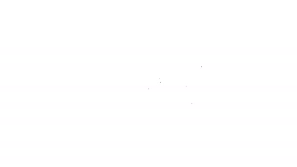 Μαύρη γραμμή Αστυνομικό καπάκι με εικονίδιο cockade απομονώνονται σε λευκό φόντο. Αστυνομική πινακίδα καπέλου. 4K Γραφική κίνηση κίνησης βίντεο — Αρχείο Βίντεο