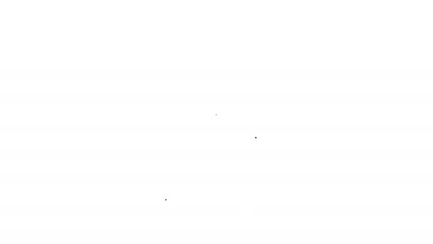 Schwarze Linie Das Symbol des Haftbefehls isoliert auf weißem Hintergrund. Haftbefehl, Polizeibericht, Vorladung. Gerechtigkeitskonzept. 4K Video Motion Grafik Animation
