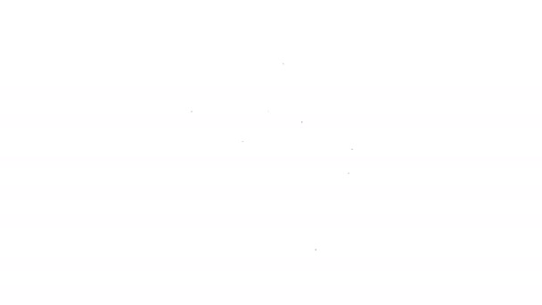 Μαύρη γραμμή Πλαστική τσάντα με εικονίδιο ziplock που απομονώνεται σε λευκό φόντο. 4K Γραφική κίνηση κίνησης βίντεο — Αρχείο Βίντεο