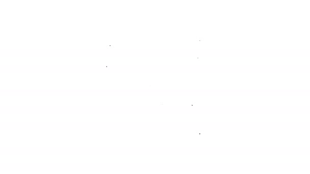 Linha preta Saco de evidências com pistola ou ícone de arma isolado no fundo branco. Animação gráfica em movimento de vídeo 4K — Vídeo de Stock