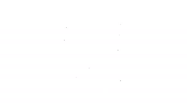 Fekete vonal Bizonyíték táska késsel ikon elszigetelt fehér háttér. 4K Videó mozgás grafikus animáció — Stock videók