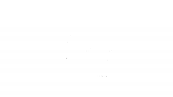 Zwarte lijn Marker van de plaats delict pictogram geïsoleerd op witte achtergrond. 4K Video motion grafische animatie — Stockvideo