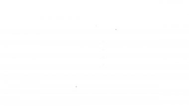 Siyah çizgi polis raporuna göre beyaz arka planda ikon izole edilmiş. 4K Video hareketli grafik canlandırması