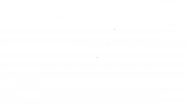 Siyah çizgi güvenli simgesi beyaz arkaplanda izole edildi. Kapı, şifreli bir banka kasası. Güvenilir Veri Koruma. 4K Video hareketli grafik canlandırması