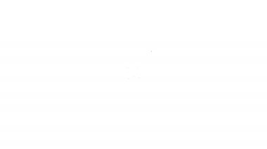 Siyah çizgi ütü tahtası simgesi beyaz arkaplanda izole edildi. Buhar ütüsü. 4K Video hareketli grafik canlandırması