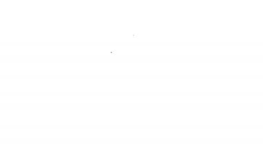 Siyah çizgi Çöp kutusu simgesi beyaz arkaplanda izole edildi. Çöp kutusu tabelası. Sepet simgesini geri dönüştür. Ofis çöpü ikonu. 4K Video hareketli grafik canlandırması