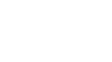 Köpük ve köpük ikonlu siyah çizgi kovası beyaz arkaplanda izole edilmiş. Temizlik hizmeti konsepti. 4K Video hareketli grafik canlandırması