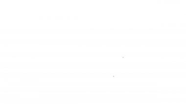 Temizlik simgesi için siyah çizgi fırçası beyaz arkaplanda izole edildi. 4K Video hareketli grafik canlandırması