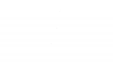 Beyaz arkaplanda siyah çizgi Mascara fırça simgesi izole edildi. 4K Video hareketli grafik canlandırması