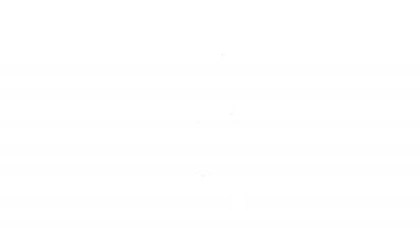 Siyah çizgi Pipette simgesi beyaz arkaplanda izole edildi. Tıbbi, kozmetik, kimya laboratuvarı ekipmanları. 4K Video hareketli grafik canlandırması