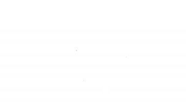 Siyah çizgi saç kurutma ikonu beyaz arkaplanda izole edildi. Saç kurutma makinesi tabelası. Saç kurutma sembolü. Sıcak hava üflüyor. 4K Video hareketli grafik canlandırması