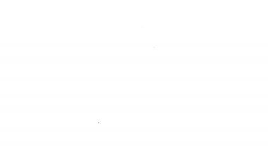 Beyaz arkaplanda siyah çizgi parfüm ikonu izole edildi. 4K Video hareketli grafik canlandırması