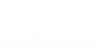 Siyah çizgi makyaj tozu ve beyaz arka planda izole edilmiş ayna simgesi. 4K Video hareketli grafik canlandırması