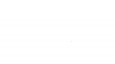 Siyah çizgi kahve fincanı simgesi beyaz arkaplanda izole edilmiş. Çay fincanı. Sıcak içecek kahvesi. 4K Video hareketli grafik canlandırması