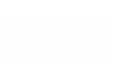 Beyaz arka planda bavul ikonu olan siyah çizgi otel bagaj arabası. Seyahat bagaj tabelası. Seyahat bagaj ikonu. 4K Video hareketli grafik canlandırması