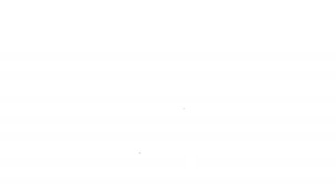 Siyah çizgi otelin kapı kilidi simgesi beyaz arkaplanda izole edildi. 4K Video hareketli grafik canlandırması