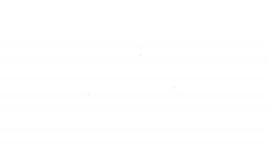 Siyah çizgi otel servis çanı simgesi beyaz arkaplanda izole edildi. Resepsiyon zili. 4K Video hareketli grafik canlandırması