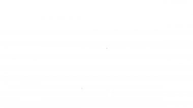 Siyah çizgi çatal ve kaşık simgesi beyaz arkaplanda izole edilmiş. Mutfak aletleri. Çatal bıçak seti. 4K Video hareketli grafik canlandırması