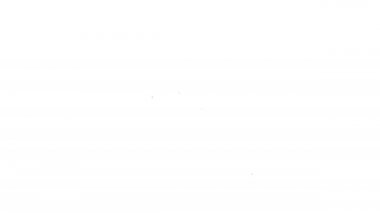 Beyaz arka planda siyah çizgi bahçe yabası ikonu izole edildi. Bahçe çatalı işareti. Bahçecilik, tarım, çiftçilik aleti. 4K Video hareketli grafik canlandırması