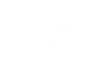 Siyah çizgi peynir simgesi beyaz arkaplanda izole edilmiş. 4K Video hareketli grafik canlandırması