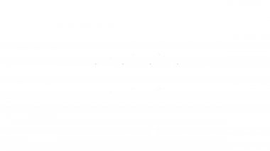 Siyah çizgili bahçe çitleri beyaz arka planda izole edilmiş ahşap ikon. 4K Video hareketli grafik canlandırması