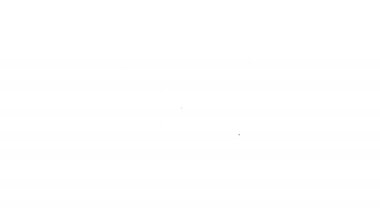 Siyah çizgi sihirli halı simgesi beyaz arkaplanda izole edildi. 4K Video hareketli grafik canlandırması