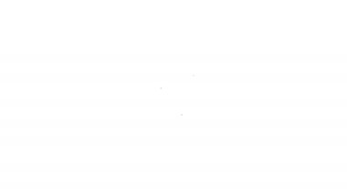 Siyah çizgi büyücü simgesi beyaz arkaplanda izole edildi. 4K Video hareketli grafik canlandırması