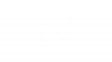 Siyah çizgi antika hazine sandığı resmi beyaz arka planda izole edilmiş. Altın sikkeli klasik tahta sandık. 4K Video hareketli grafik canlandırması