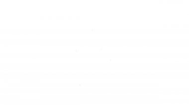 Siyah çizgi sihirli şapka simgesi beyaz arkaplanda izole edildi. Sihir numarası. Gizemli eğlence konsepti. 4K Video hareketli grafik canlandırması