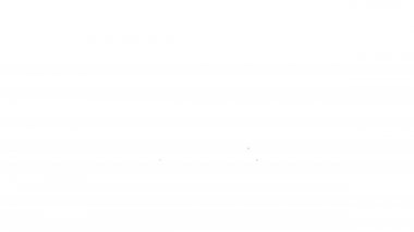 Siyah çizgi cadı şapkası simgesi beyaz arkaplanda izole edildi. Mutlu Cadılar Bayramı Partisi. 4K Video hareketli grafik canlandırması