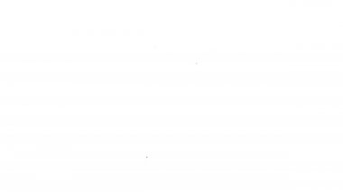 Siyah çizgi cadı kazan simgesi beyaz arkaplanda izole edildi. Mutlu Cadılar Bayramı Partisi. 4K Video hareketli grafik canlandırması