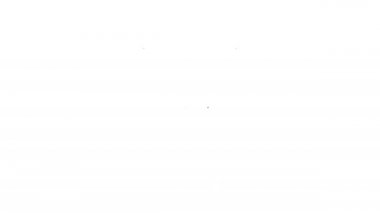 Beyaz arka planda izole edilmiş kolye ikonundaki siyah çizgi pentagram. Sihirli okült yıldız sembolü. 4K Video hareketli grafik canlandırması