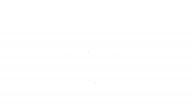 Siyah çizgi Noel Kardan Adam simgesi beyaz arka planda izole edildi. Mutlu Noeller ve mutlu yıllar. 4K Video hareketli grafik canlandırması