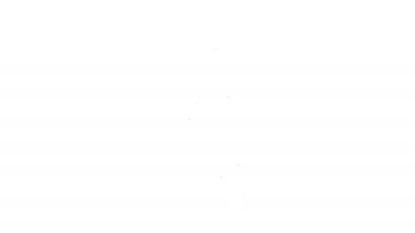 Siyah çizgi Mutlu Noeller zil ikonu beyaz arka planda izole edildi. Alarm sembolü, servis zili, el zili işareti, uyarı. 4K Video hareketli grafik canlandırması