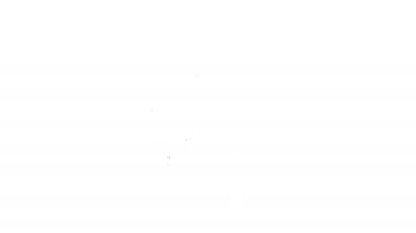 Siyah çizgi artistik patinaj simgesi beyaz arkaplanda izole edildi. Buz pateni ayakkabısı ikonu. Kılıçlı spor botlar. 4K Video hareketli grafik canlandırması