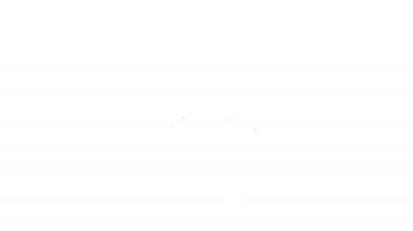 Beyaz arkaplanda siyah çizgi papyon simgesi izole edildi. 4K Video hareketli grafik canlandırması