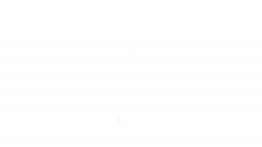 Beyaz arka planda izole edilmiş siyah çizgili şampanya ikonu. Mutlu Noeller ve mutlu yıllar. 4K Video hareketli grafik canlandırması