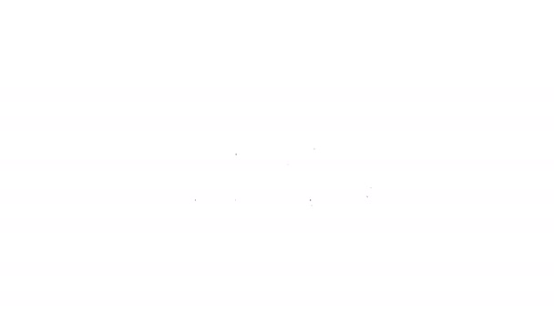 Chapéu xerife de linha preta com ícone de crachá isolado no fundo branco. Animação gráfica em movimento de vídeo 4K — Vídeo de Stock