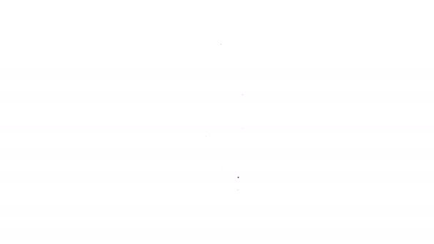 Icono de Dictaphone de línea negra aislado sobre fondo blanco. Grabadora de voz. Animación gráfica de vídeo 4K — Vídeos de Stock