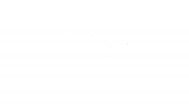 Černá čára Policie megafon ikona izolované na bílém pozadí. Grafická animace pohybu videa 4K — Stock video