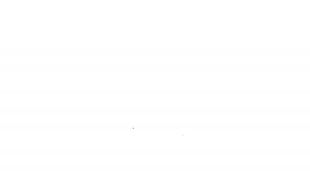 Linha preta ícone Balaclava isolado no fundo branco. Uma peça de roupa para desportos de Inverno ou uma máscara para um criminoso ou ladrão. Animação gráfica em movimento de vídeo 4K — Vídeo de Stock