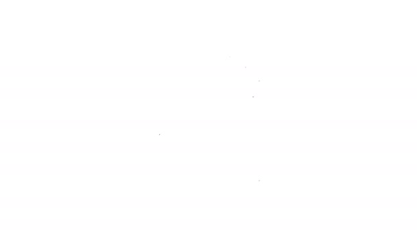 Чорна лінія Піктограма ручної димової гранати ізольована на білому тлі. Вибух бомби. 4K Відео рух графічна анімація — стокове відео
