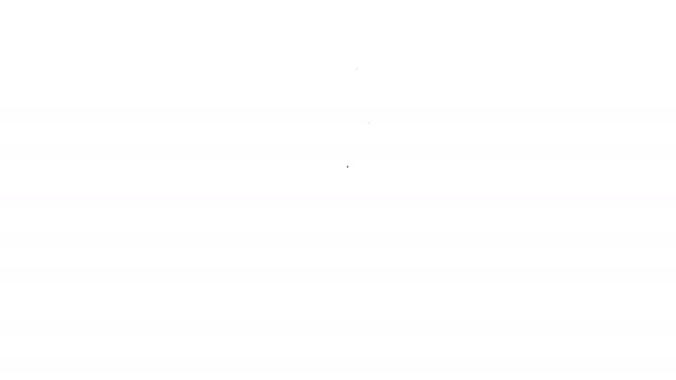 Černá čára Plastová láhev na prací prostředek, bělidlo, mycí kapalina nebo jiná ikona čisticího prostředku izolovaná na bílém pozadí. Grafická animace pohybu videa 4K — Stock video