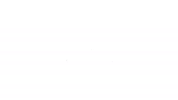Černá čára Mytí pod 30 stupňů Celsia ikona izolované na bílém pozadí. Teplotní mytí. 4K Video pohybová grafická animace — Stock video