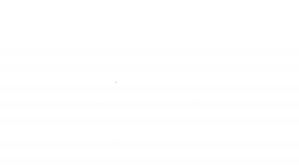 Fekete vonal Vízkiömlés ikon elszigetelt fehér háttérrel. 4K Videó mozgás grafikus animáció — Stock videók